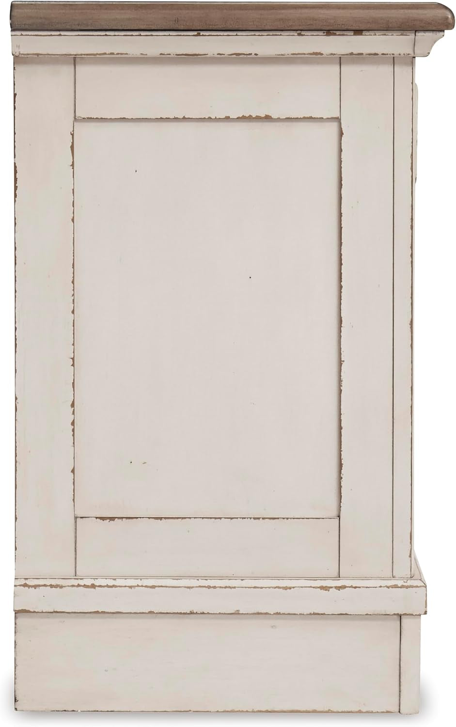 Realyn French Country 3 Drawer Nightstand with Electrical Outlets & USB Ports, 27.75" Tall, Chipped White
