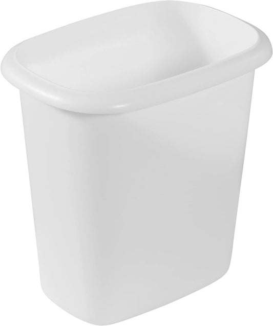Vanity Trash Can/Wastebasket 1.5-Gallons/6-Quarts White for under Counter/Kitchen/Office/Bedroom/Bathroom