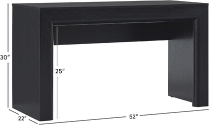 Amira Modern MDF Waterfall Writing Desk with a Built-In Storage Drawer, 52 Inch, Black
