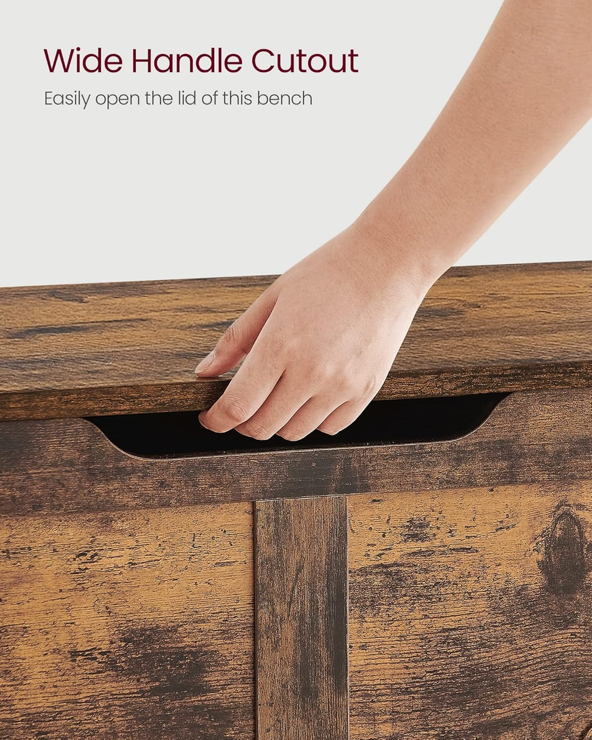 Storage Chest, Storage Trunk with 2 Safety Hinges, Storage Bench, Shoe Bench, Farmhouse Style, 15.7 X 31.5 X 18.1 Inches, for Entryway, Bedroom, Living Room, Cloud White ULSB062T14