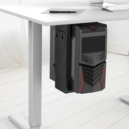 Adjustable under Desk Computer Mount and Wall Mount, CPU Holder Fits Most PC or Computer Cases, Adjustable Height and Width, Full 360 Swivel, up to 22 Lb, Hardware Included