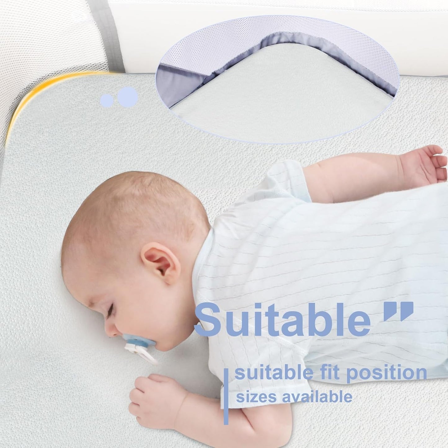 Baby Bassinet Mattress Pad, 33" X 20" Dual Sided Comfort Gel Memory Foam Mattress with Removable Breathable Soft Tencel Cover Fit for Baby Delight/Mika Micky/Koolerthings Bassinet