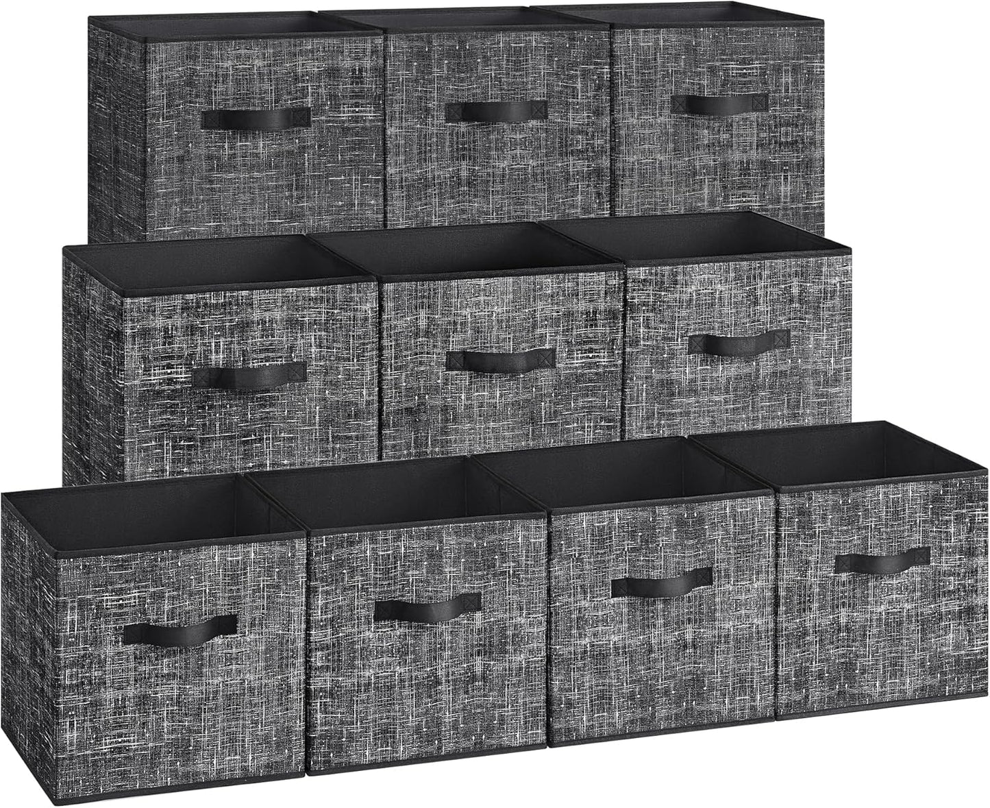 Storage Cubes, 13-Inch Non-Woven Fabric Bins with Double Handles, Set of 8, Closet Organizers for Shelves, Foldable, for Clothes, Cattail Gray UROB833G01