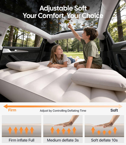2026 Upgrade Air Mattress for Tesla Model Y [Click Self-Inflate, Home-Level Comfort] USB-C Charging Built-In Air Pump & Ergonomic Design with 2 Pillow, Camping for Tesla Model Y 2020-2026