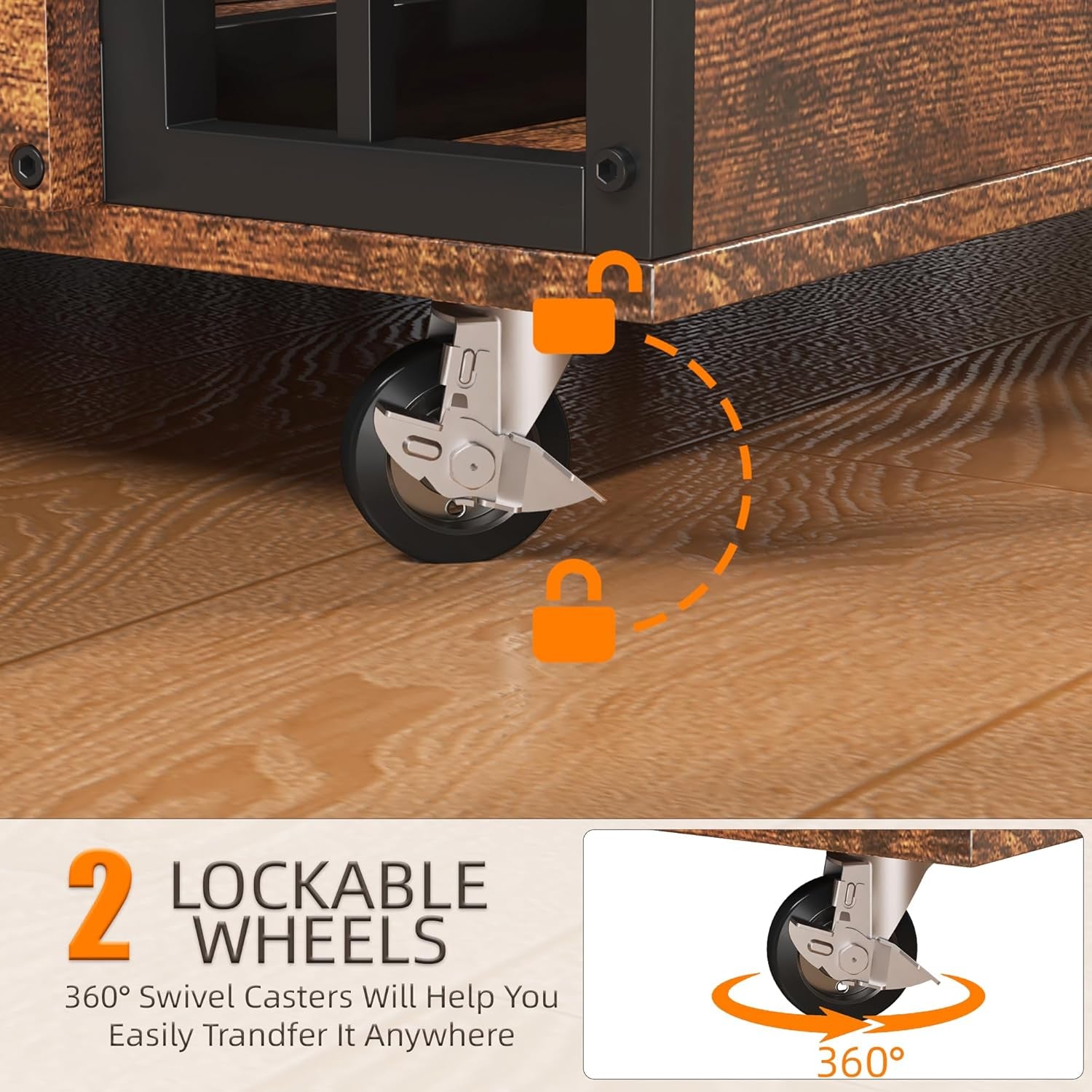 45 Inch Dog Crate Furniture for Large Dog with 2 Stainless Steel Bowls, Large Wooden Dog Crate Table, XL Heavy Duty Dog Kennel Indoor, for Decorate House as TV Stand, End Table