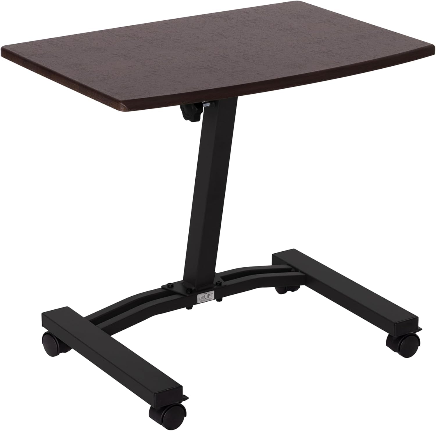WEB162 Mobile Laptop Computer Desk Cart Height-Adjustable from 20.5" to 33", Slim, Walnut