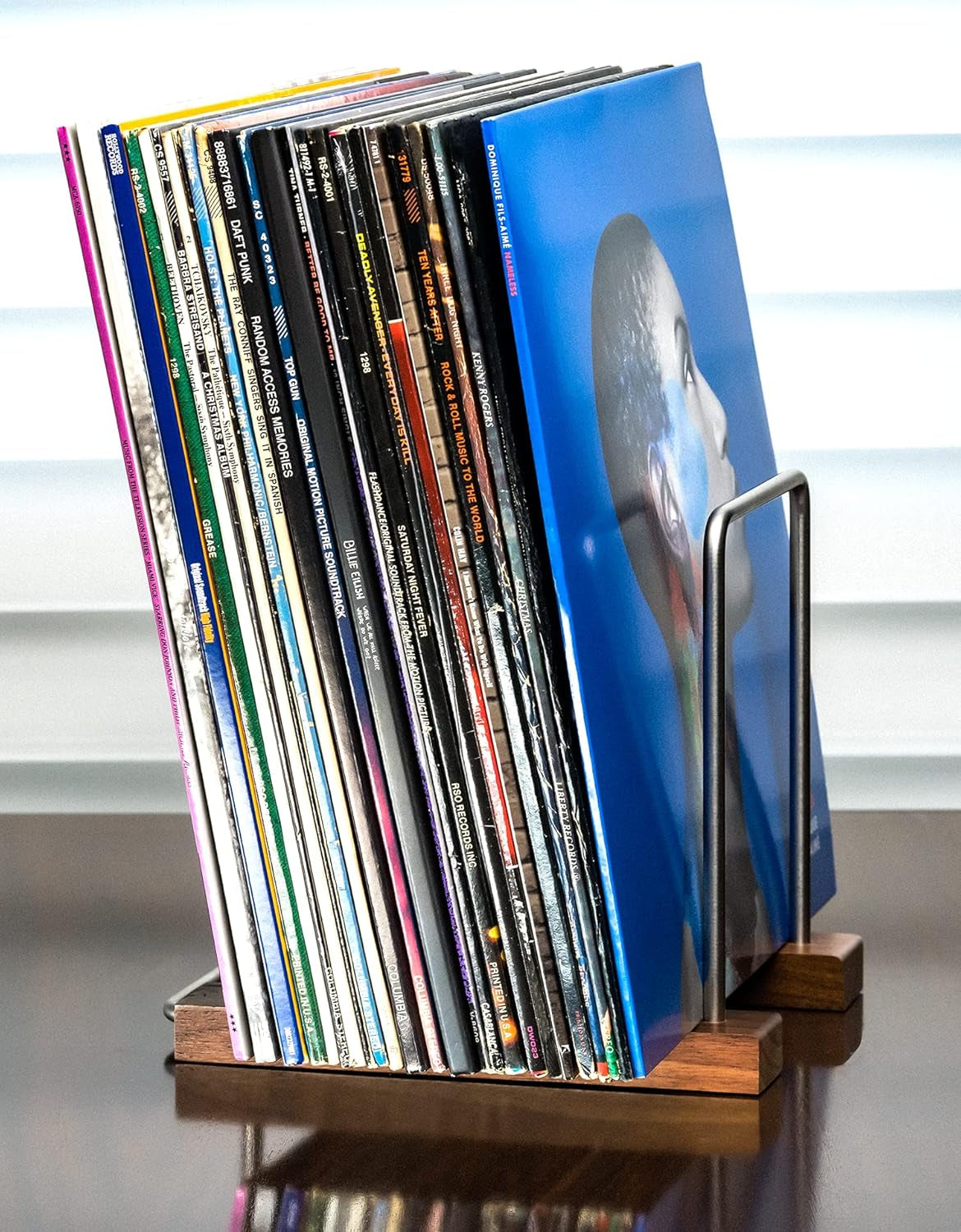 35 LP Vinyl Record Holder, Solid Walnut Wood Record Holder for Albums, Now Playing Record Props, Vinyl Record Storage, LP Holder Rack, Vinyl Stand