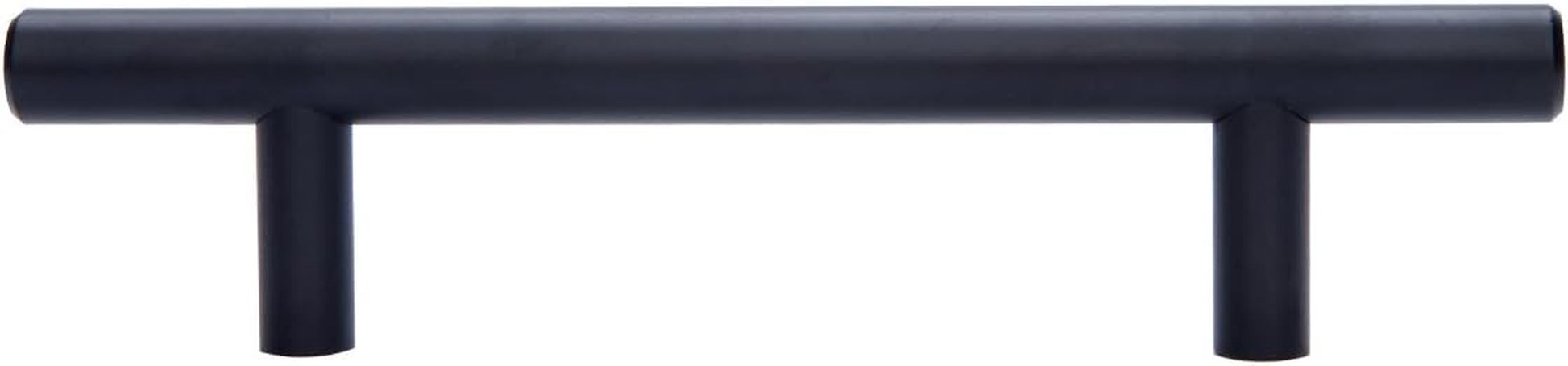 Euro Bar Cabinet Handles, Drawer Pulls, 5.38-Inch Length, 3-Inch Hole Center, 1/2-Inch Diameter, Matte Black, 10-Pack, AB1500-FB-10
