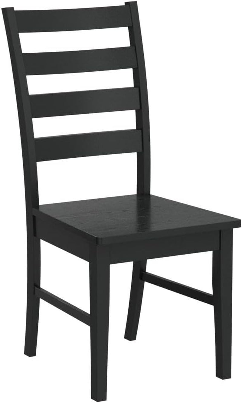Modern Farmhouse Wood Armless Dining Room Chairs Kitchen, Set of 2, Black