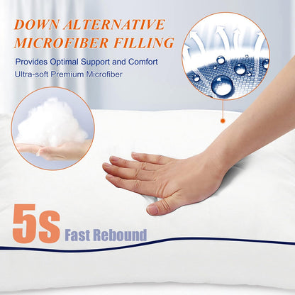 Supportive Firm Bed Pillows for Sleeping- King Size, Set of 2, Cooling Hotel Quality with Premium Soft down Alternative Fill for Back, Stomach or Side Sleepers, 20''X34''