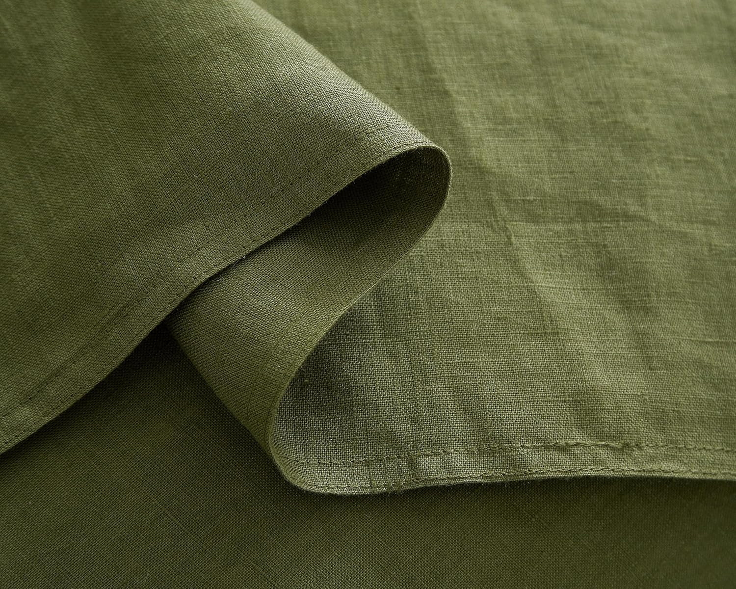 100% French Linen Pillowcases 20X36 Inches King Pillow Shams Pack of 2 with Envelope Closure, Stone Washed Soft Durable Breathable and Cooling Pillow Covers(Olive Green, King)