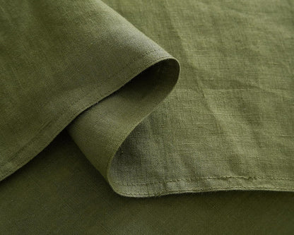 100% French Linen Pillowcases 20X36 Inches King Pillow Shams Pack of 2 with Envelope Closure, Stone Washed Soft Durable Breathable and Cooling Pillow Covers(Olive Green, King)