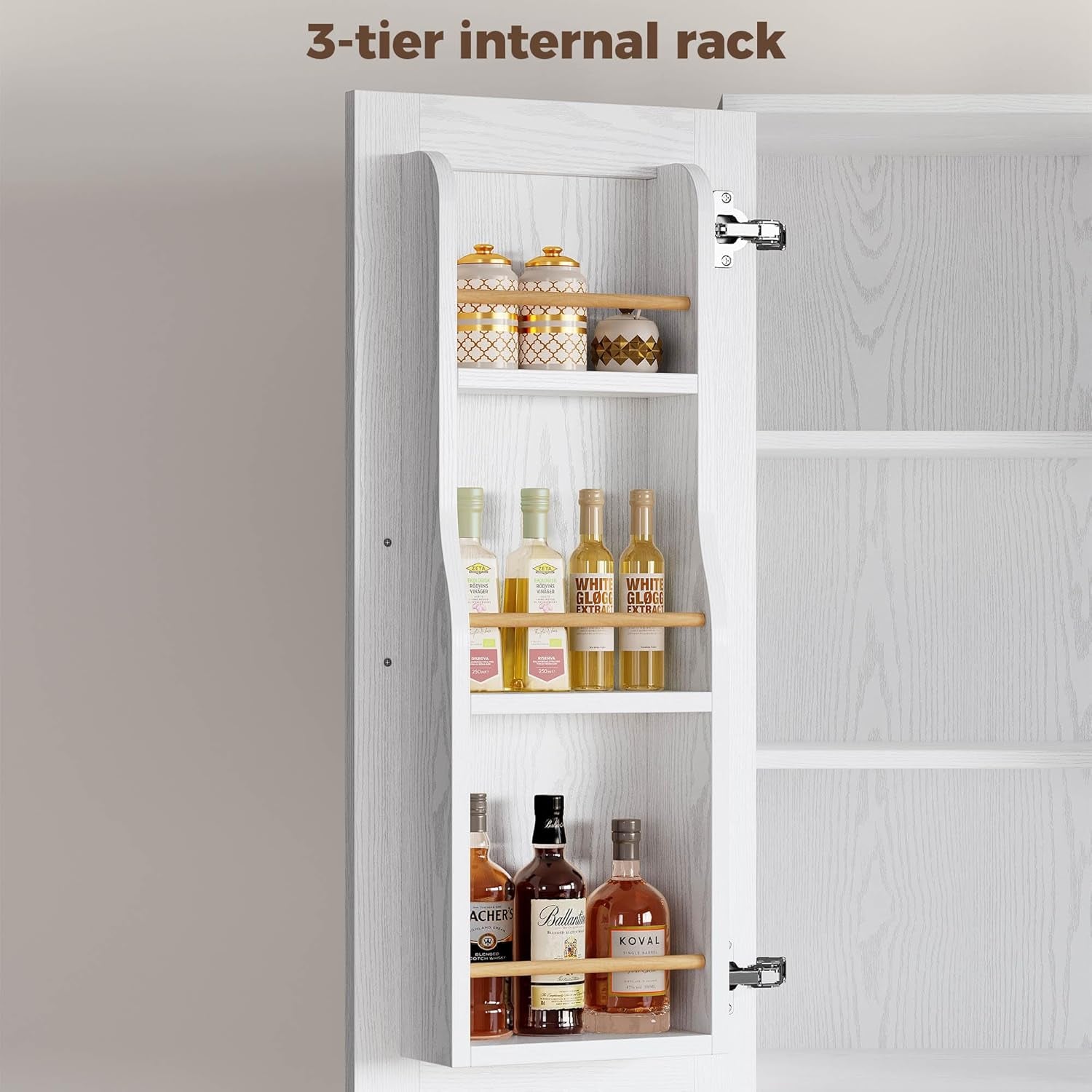 71" Kitchen Pantry Storage Cabinet with Storage Rack, Pegboard Doors, 4 Adjustable Shelves, Food Pantry Cabinet, Freestanding Tall Cupboard for Dining Room, Kitchen, White