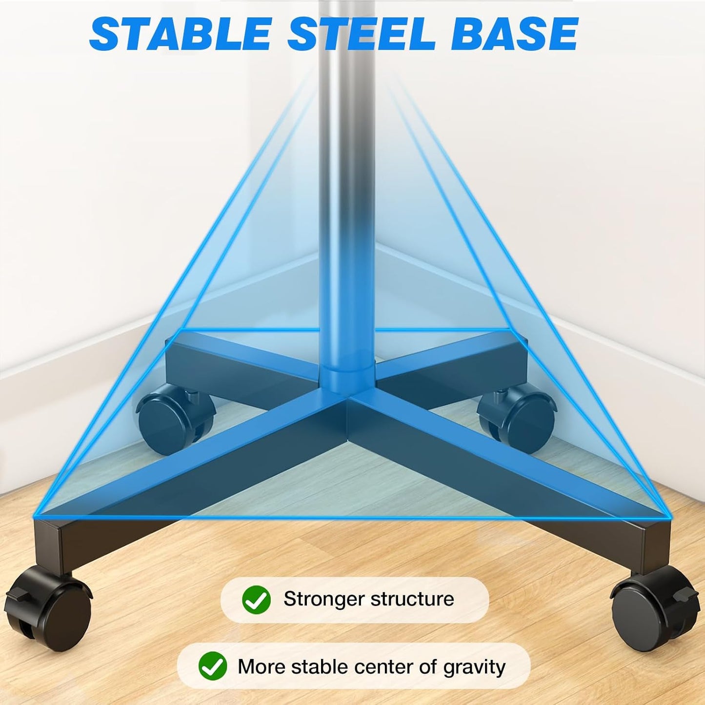 Mobile TV Cart Rolling TV Stand for 23-65 Inch Screens, Portable TV Stand on Wheels with Tilt and Height Adjustable, Outdoor TV Mount Stand Holds up to 88 Lbs for Home Office MAX VESA 400X400Mm