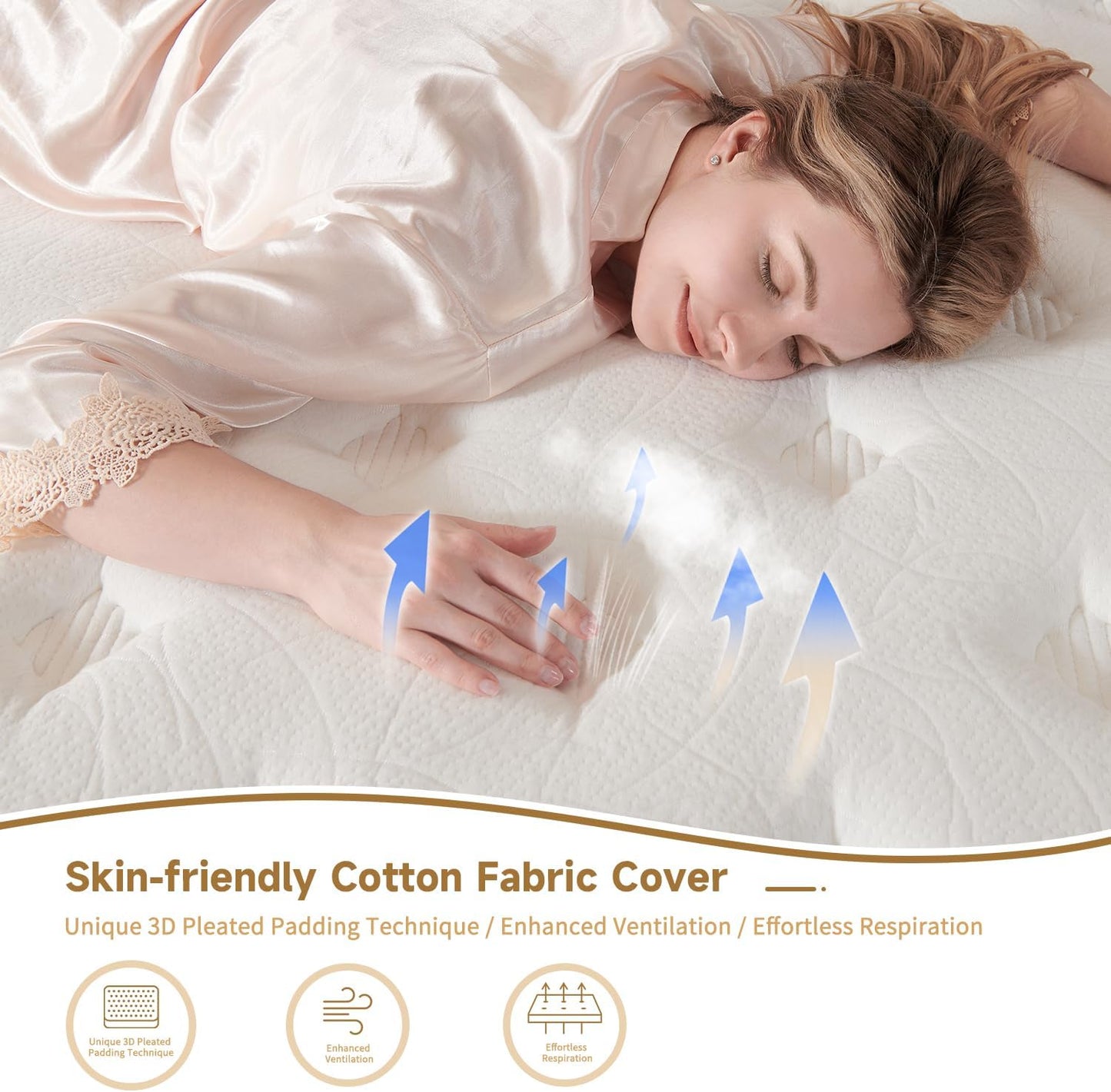 Queen Size Mattress 12 Inch, Hybrid Memory Foam Mattress with Zoned Pocket Coils Support and Motion Isolation Design, Strengthen Edge Support,Certipur-Us Certified, Medium Firm in a Box