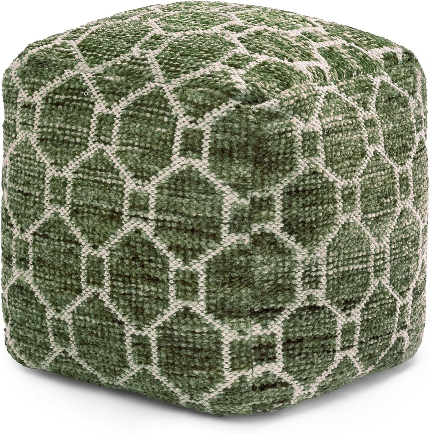 100% Handmade & Handcrafted Comfortable Home Décor Pouf Ottoman Footrest for Living Room, Bedroom, Nursery, Kidsroom, Patio Furniture - (20" X 20" X 20" - Green)