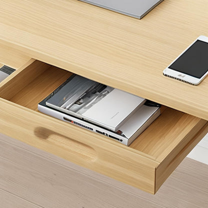 Writing Computer Desk Office Desk Computer Table Study Writing Desk with 2 Drawers for Home Office Modern Furniture