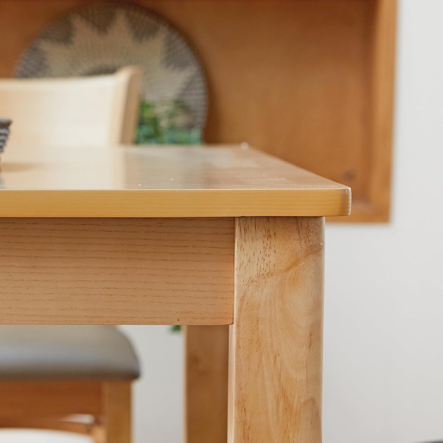 Cabin 33.5" Wooden Dining Table/Small Rectangular Modern Farmhouse Solid Wood Kitchen Table Desk (Natural)