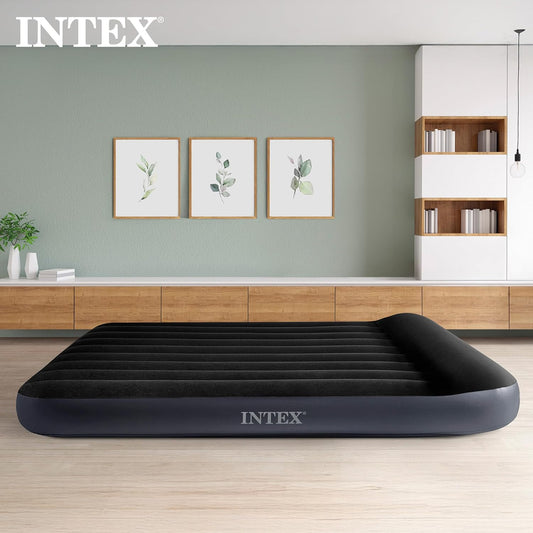 64147ED Dura-Beam Standard Pillow Rest Air Mattress: Fiber-Tech – Full Size – Built-In Electric Pump – 10In Bed Height – 600Lb Weight Capacity