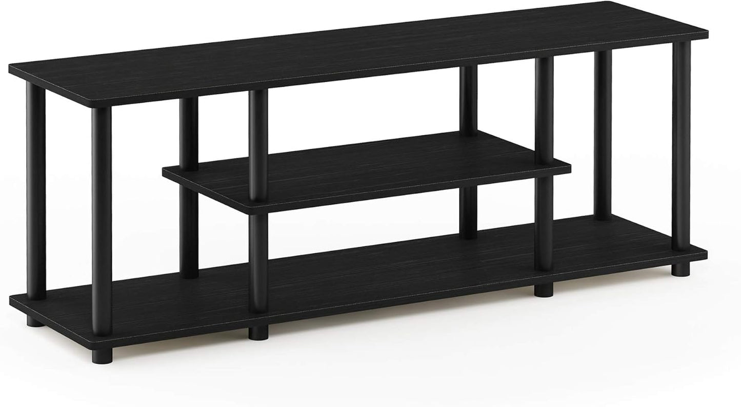 Turn-N-Tube No Tools 3D 3-Tier Entertainment TV Stand up to 50 Inch TV, round Tubes, Walnut