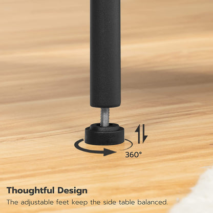 Side Table with Charging Station, End Table with USB Port and Outlet, Nightstand with 2-Layer Storage Shelves for Small Spaces, Living Room, Bedroom, Stable Frame, Rustic Brown BF09UBZ01