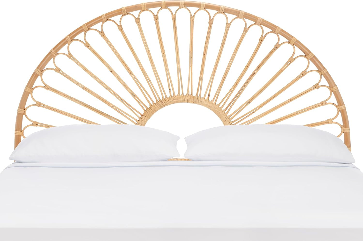 Home Collection Faris Natural Rattan Arched Full Size Headboard