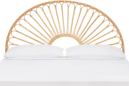 Home Collection Faris Natural Rattan Arched Full Size Headboard