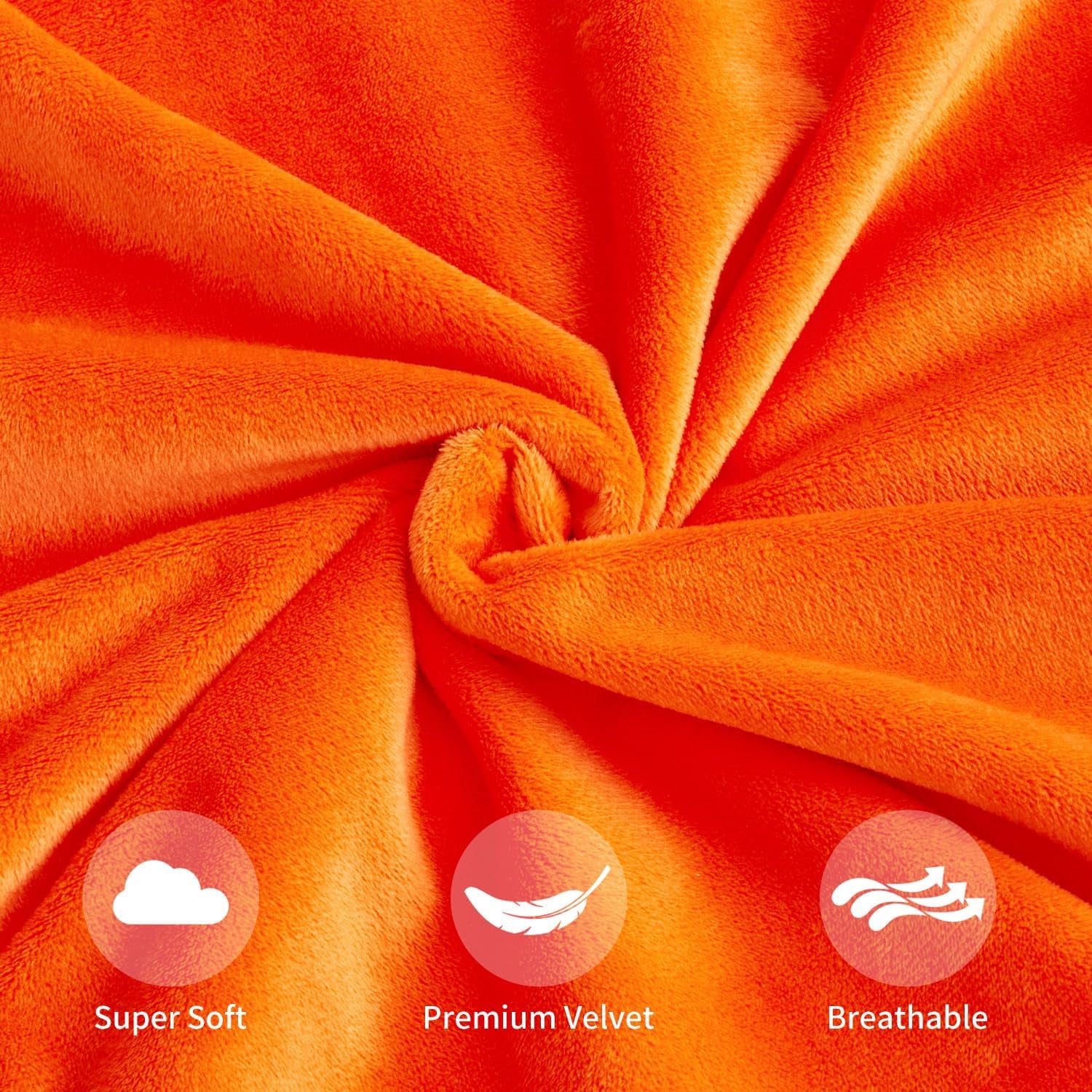 Fall Orange Throw Pillow Covers Decorative Velvet Set of 2 18X18 Inch Pillow Covers, Soft Burnt Orange Pillowcases for Couch Sofa Bed Living Room, Farmhouse Boho Decor, Accent Cushion Covers