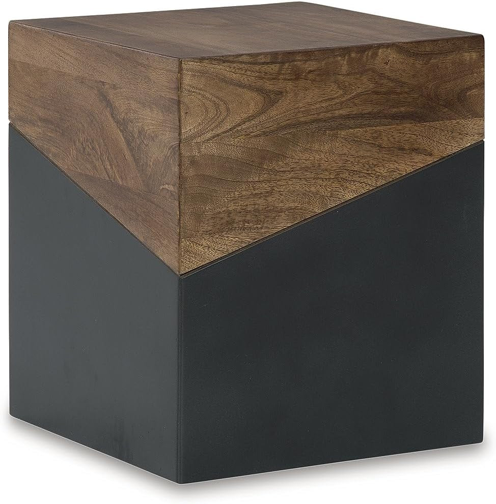 Trailbend Eclectic Accent End Table, Brown & Gunmetal
