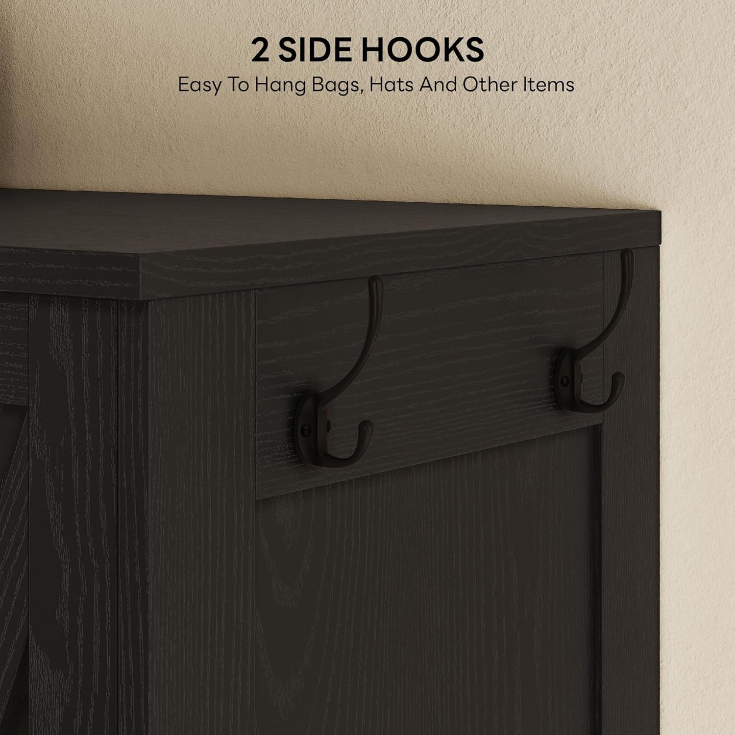 Armoire Wardrobe Closet 70 Inches, Large Storage with Mirror, 2 Doors, Drawer, and Shelves, Modern Bedroom Freestanding Wooden Wardrobe Combination with Hanging Rail, Black