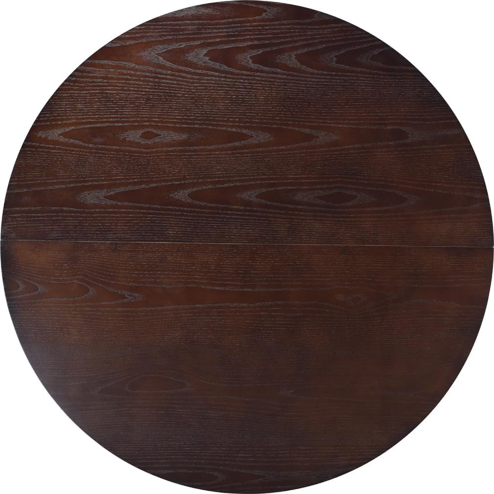 47.2" Solid Wood round Dining Kitchen Table for 4-6 People with Intersecting Pedestal Base