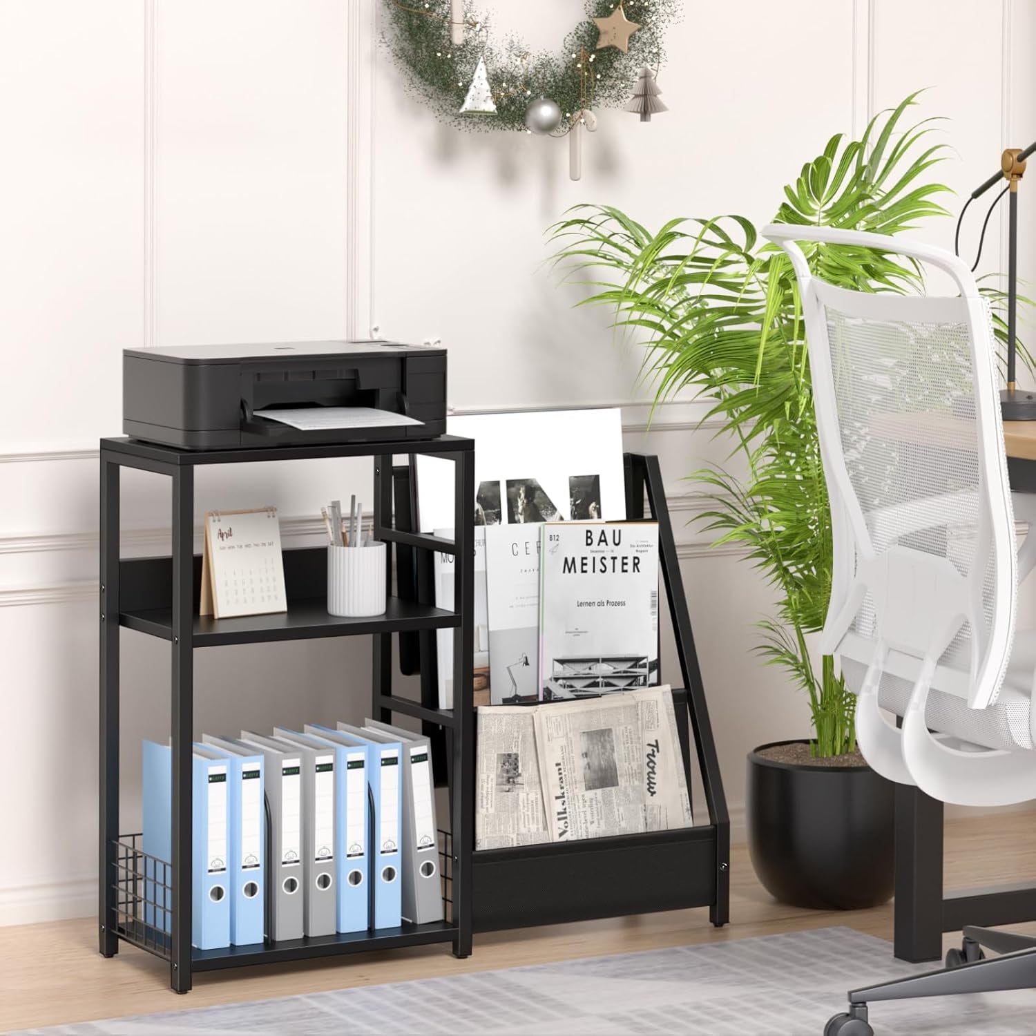 Record Player Stand with Vinyl Storage, 3 Tier Turntable Stand with Display Shelf Storage up to 180 Albums,Brown End Table Records Cabinet for Media Stereo Speaker, Amplifiers, Magazines