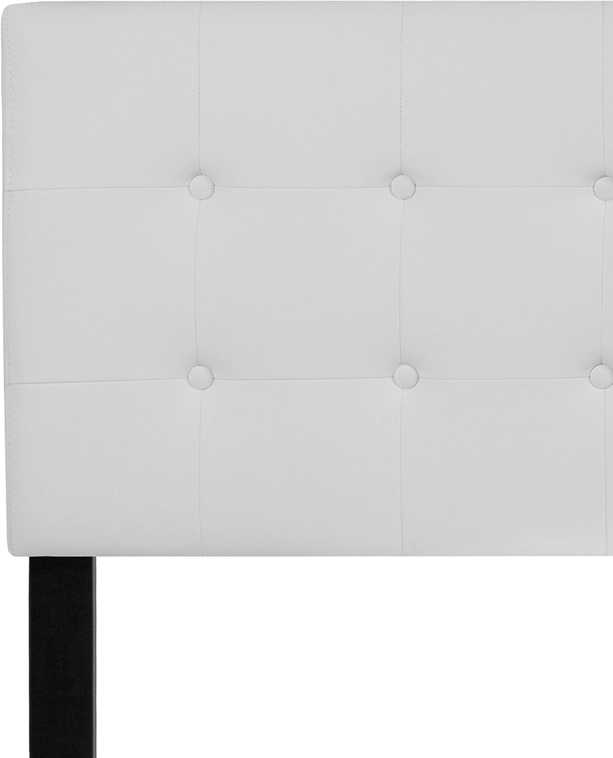 Lennox Tufted Upholstered Queen Size Headboard in White Vinyl
