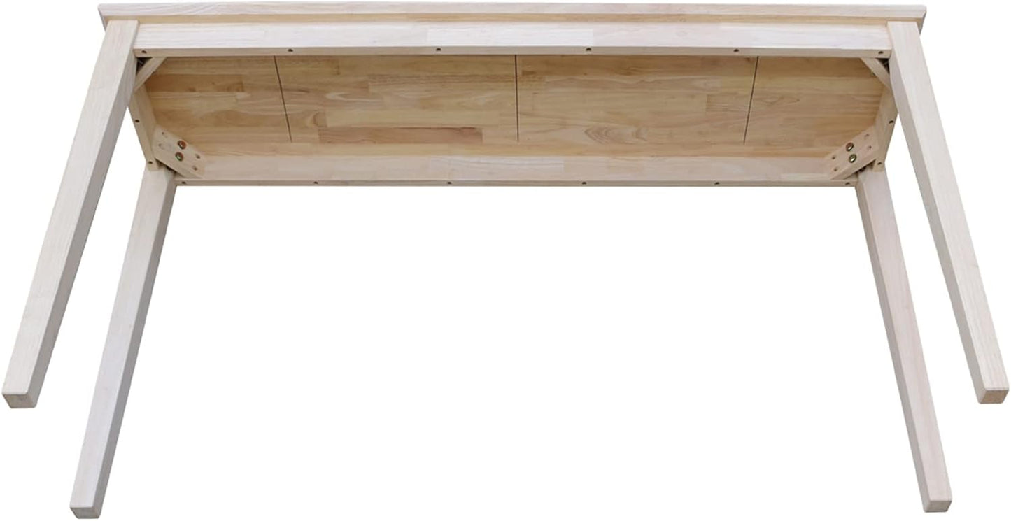 International Concepts Shaker Console Table, 60-Inch Long, Solid Parawood, Unfinished