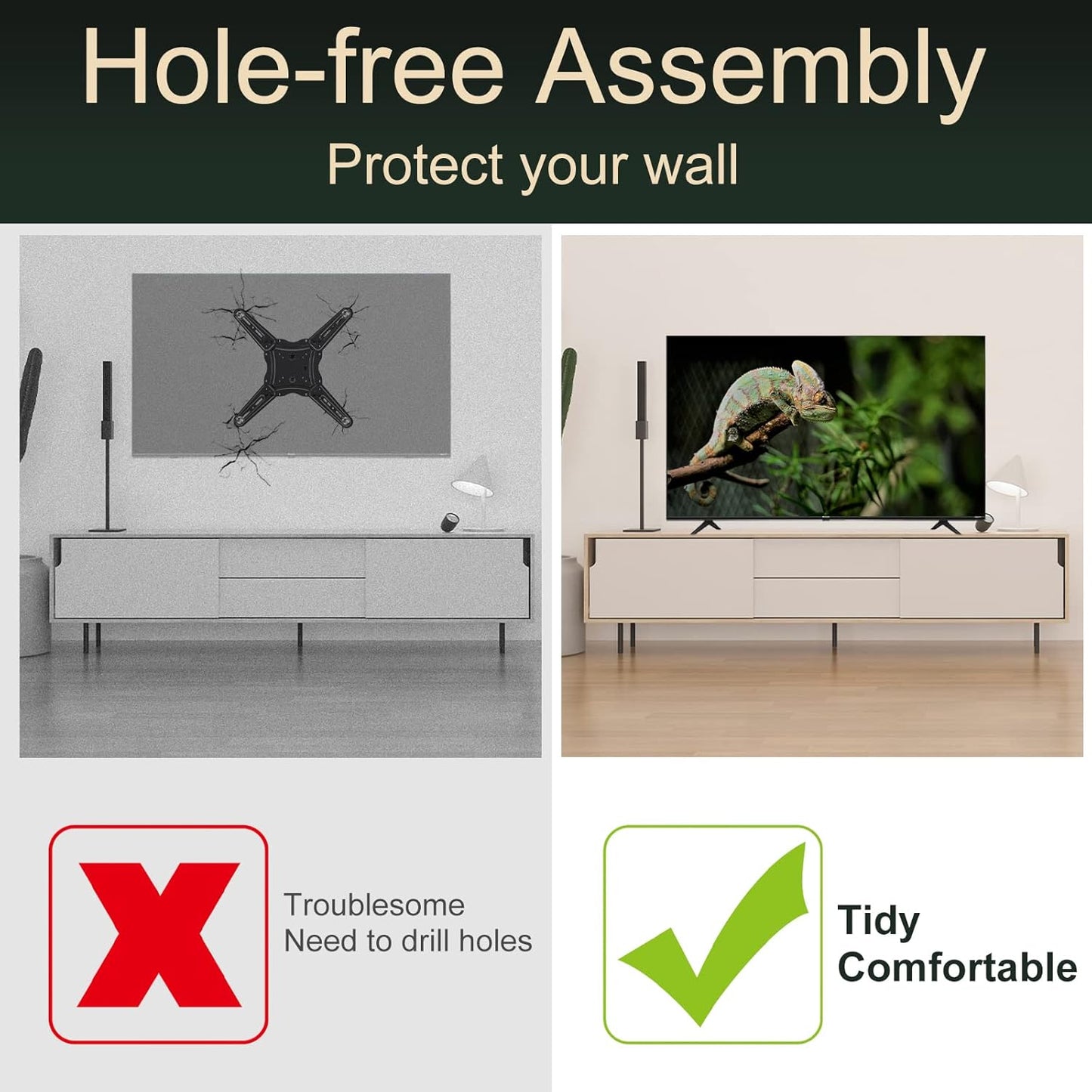 TV Stand for Hisense TV Stand Legs, Check Fit, for Specific TV Bottom Ports. Fits Select Hisense Models. Confirm Description Picture before Buying - Avoid Mismatch.