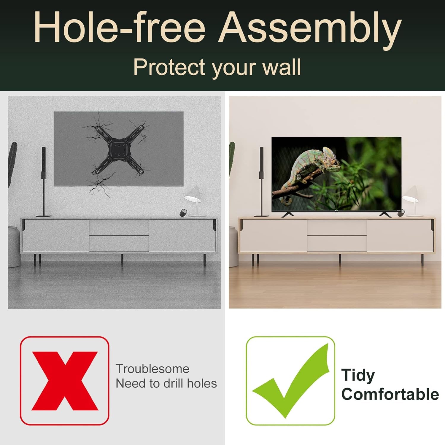 TV Stand for Hisense TV Stand Legs, Check Fit, for Specific TV Bottom Ports. Fits Select Hisense Models. Confirm Description Picture before Buying - Avoid Mismatch.