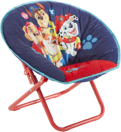 Paw Patrol Toddler Saucer Chair 19” Folding Kids Chair, Ages 3+, Portable & Lightweight, Cozy Padded Seat for Playroom, Bedroom