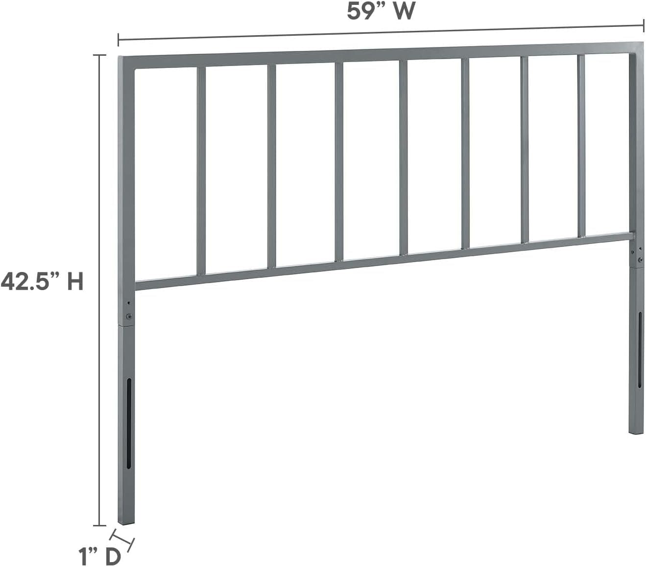 Tatum Modern Farmhouse Metal Queen Headboard in Black