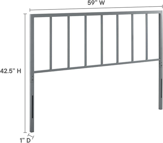 Tatum Modern Farmhouse Metal Queen Headboard in Black