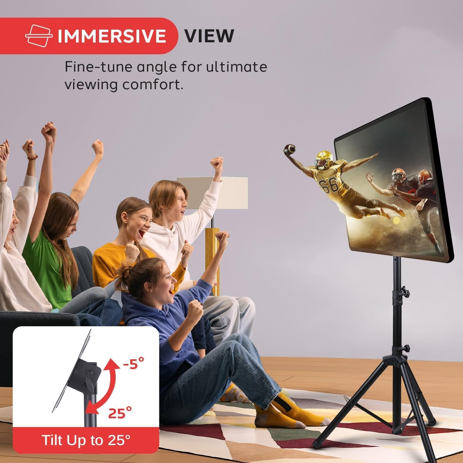 Premium LCD Flat Panel TV Tripod Stand, Portable & Foldable TV Mount for LCD/LED Flat Screen Tvs up to 32", Adjustable Height, 88.8 Lbs Capacity, VESA 100X200/200X200 - (PTVSTNDPT3215)