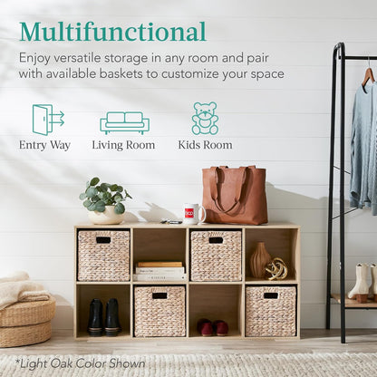 8-Cube Storage Organizer, 11In Shelf Opening, Bookcase, Display Shelf, Customizable W/ 3 Removable Back Panels – White