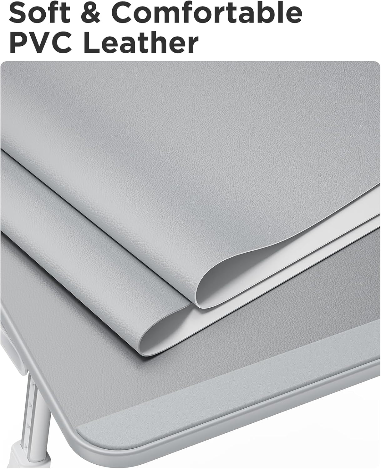 Leather Lap Desk Laptop Bed Tray Table, Adjustable Laptop Stand for Bed, Portable Lightweight Standing Desk for Writing Eating Reading Couch Sofa Floor for Adults Kids (20.5"*11.8",Gray)