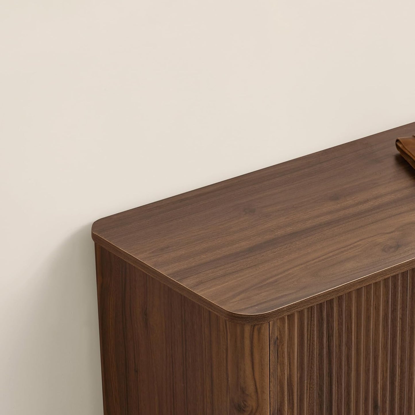 TV Stands for Living Room, Mid Century Modern TV Stand for 80 Inch TV with Storage, Drawers, Adjustable Shelves, Walnut