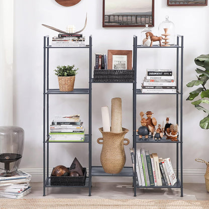 5-Tier Storage Rack, Bathroom Shelf, Extendable Plant Stand with Adjustable Shelf, for Bathroom, Living Room, Balcony, Kitchen, Black UBSC35BK, 11.8 X 15 X 50.4 Inches
