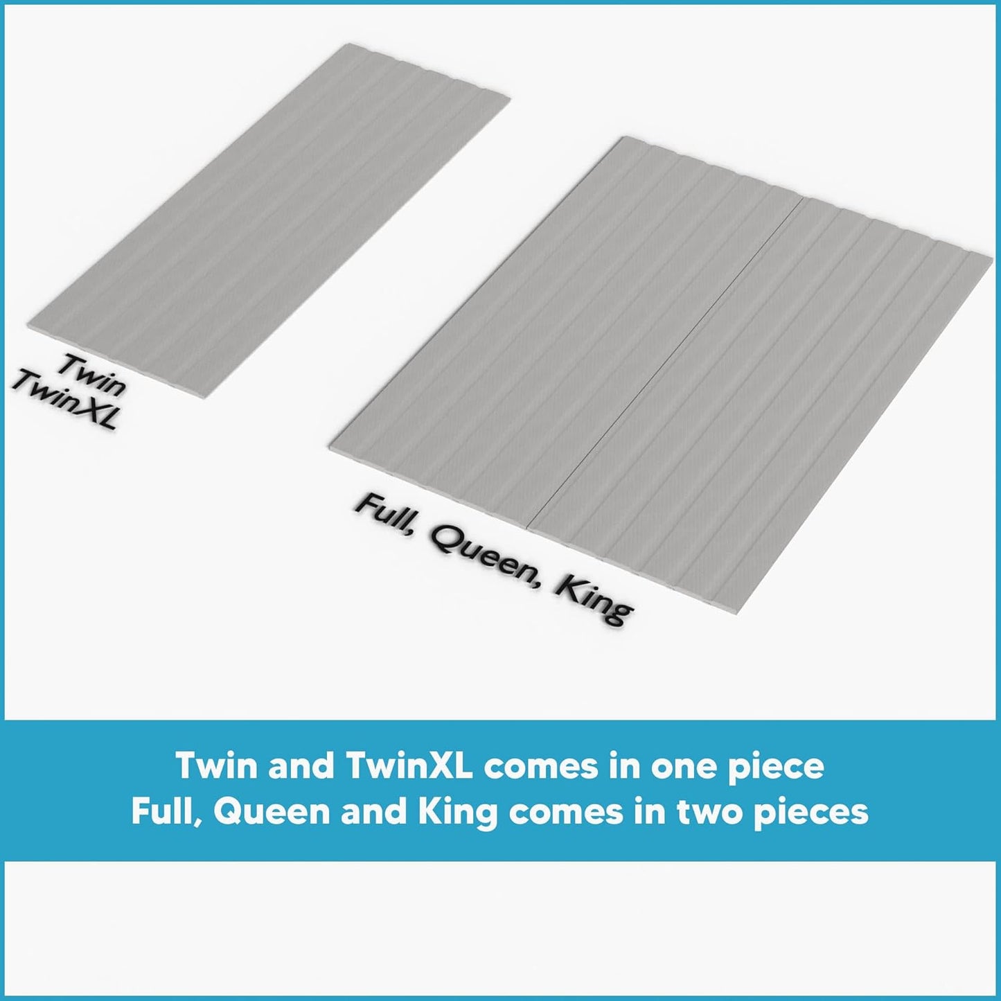 , 0.75-Inch Vertical Mattress Support Wooden Bunkie Board/Bed Slats with Cover, King, Grey