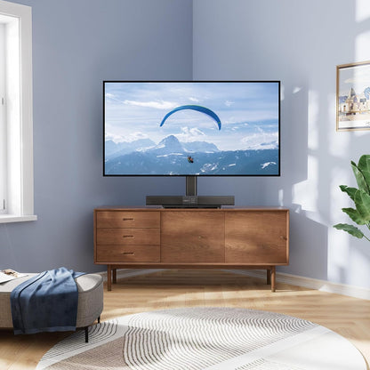 Swivel Universal TV Stand/Base - Table Top TV Stand for 32-60 Inch LCD LED Tvs - Height Adjustable TV Mount Stand with Tempered Glass Base, VESA 400X400Mm,Holds up to 88Lbs PSTVS09