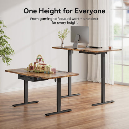 Electric Standing Desk, Extra Large 79 X 31.5 Inches Height Adjustable Table with Outlets, Sit Stand Computer Desk with Drawers for Home Office, Ergonomic Rising Workstation, Rustic Brown