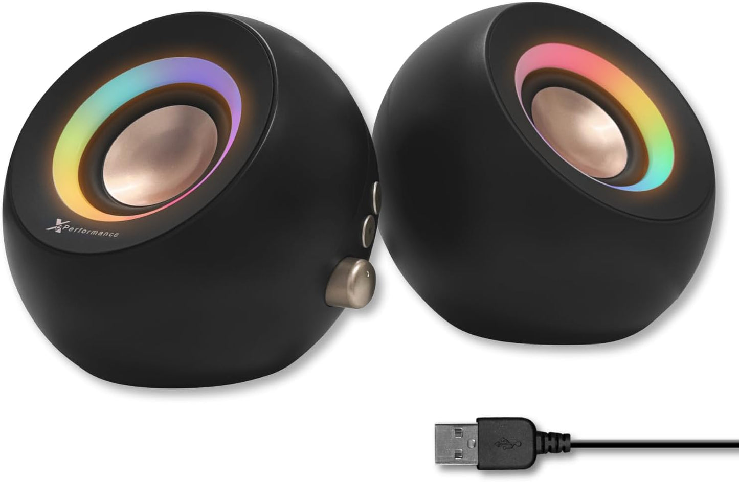 Computer Speakers for Desktop PC - Bluetooth, Aux, and USB Speakers with RGB Lighting for Desk Top, Laptops, Tablet