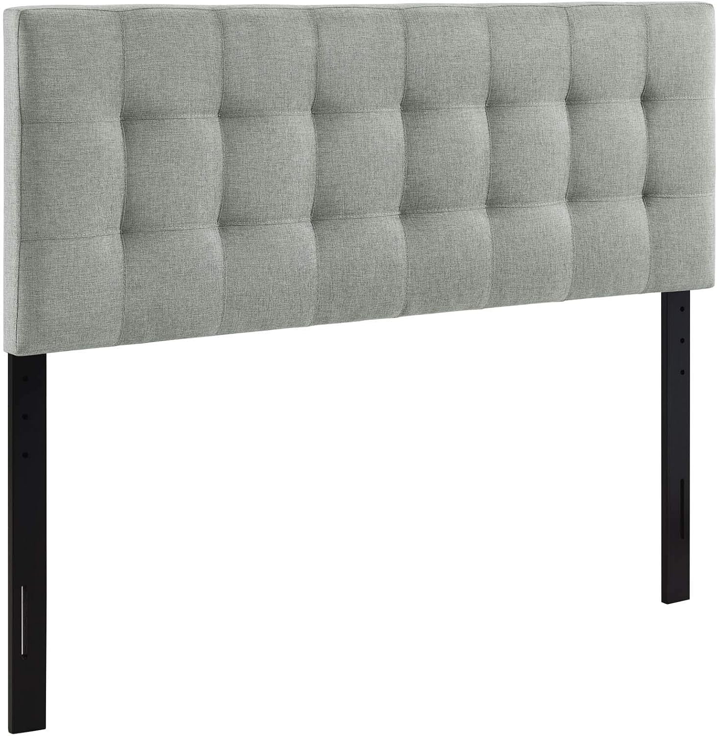 AMZ-5041 Lily Tufted Linen Fabric Upholstered Queen Headboard in Gray