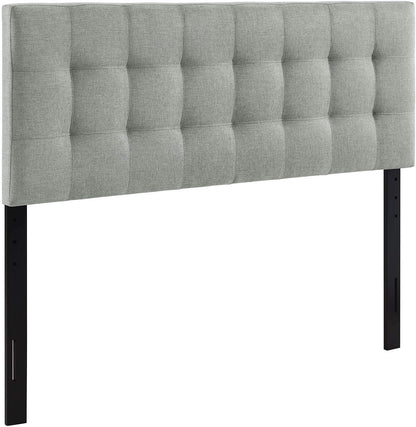AMZ-5041 Lily Tufted Linen Fabric Upholstered Queen Headboard in Gray